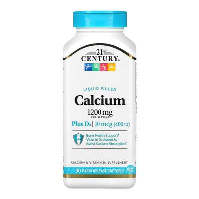 香港直发21st Century21世纪软凝胶维生素D3和钙600mg90粒
