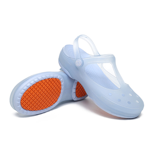 沙滩洞洞鞋女款厚底防滑2025年新款外穿软底孕妇包头凉拖鞋夏季