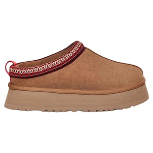 美国代购现货冬季皮毛一体厚底包头毛毛半拖女鞋TAZZ塔茨明星同款