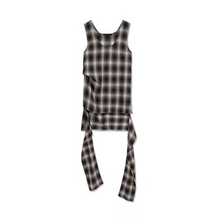 RODERIC WONG2025秋季简约轻奢格纹背心休闲空气长裤时尚淡人套装