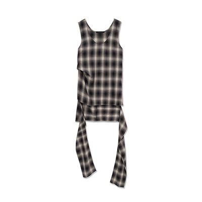 格纹背心休闲空气长裤时尚套装