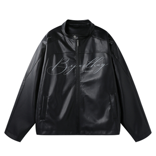 BJHG不计后果皮衣外套男款痞帅高级感春季潮机车服皮小立领夹克女