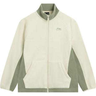 李宁儿童摇粒绒开衫外套男孩新款秋冬款男童装女冬季加绒宽松冬装