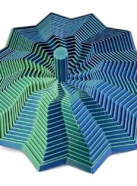 3D打印视儿童趣味玩具错觉折叠多边形萝卜塔解压螺旋立体桌面摆件