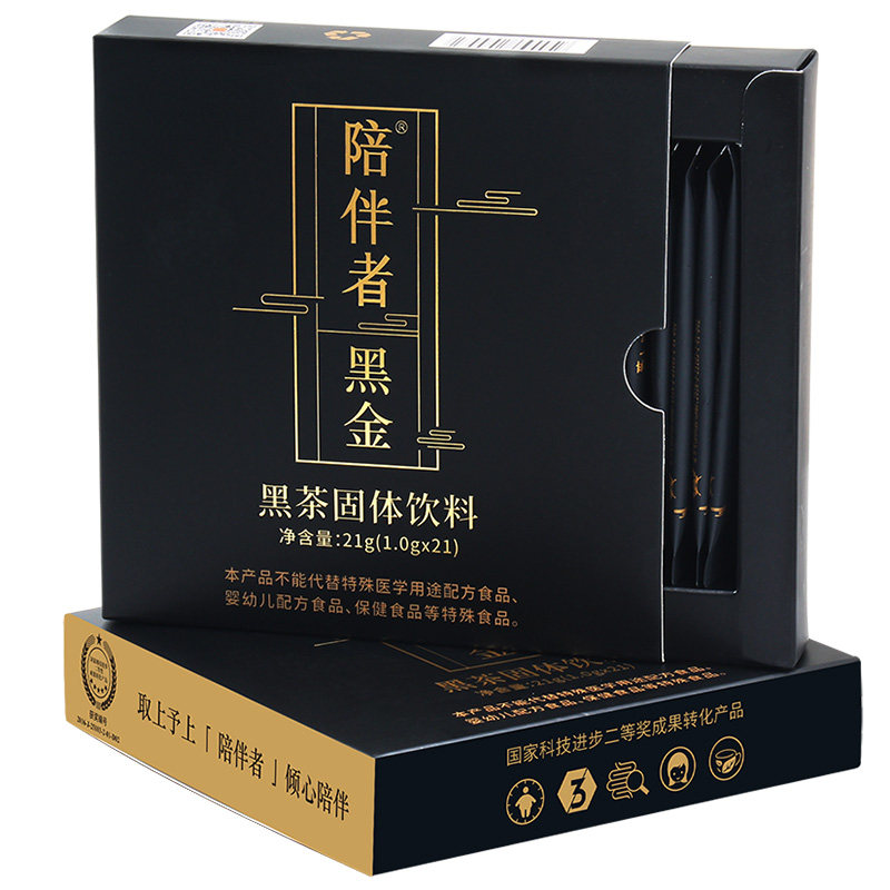 陪伴者国奖速溶黑金花茶湖南安化