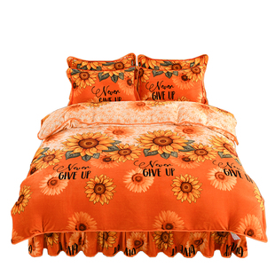 冬季牛奶绒被套单件珊瑚绒被罩150x200x230cm加绒加厚法兰绒双人