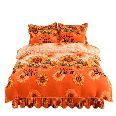 冬季牛奶绒被套单件珊瑚绒被罩150x200x230cm加绒加厚法兰绒双人