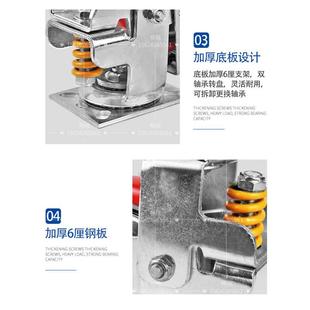 重型脚轮4寸5寸6寸8寸万向轮弹簧减震脚轮避震轮聚氨酯轮子滚轮