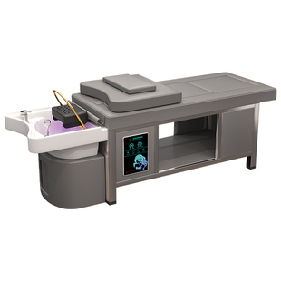 高端艾灸陶瓷盆钢架泰式洗头床恒温水循环熏蒸头疗床美容院专用