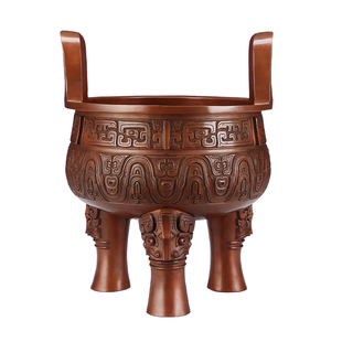 铜欣祥 紫铜鼎紫铜克鼎开业礼品千秋鼎盛中式客厅办公室摆件