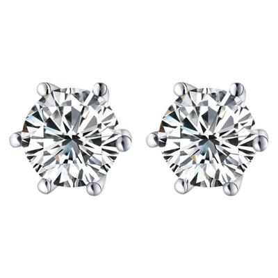 莫桑石超闪耀仿钻男女情侣耳钉