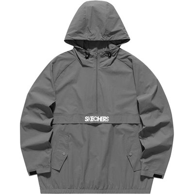 Skechers/斯凯奇正品春季新款男子连帽梭织风衣外套L121M169