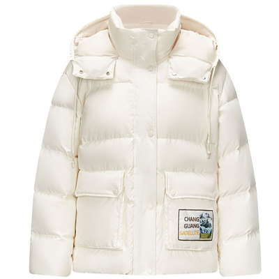 森马羽绒服女三防肌理厚外套