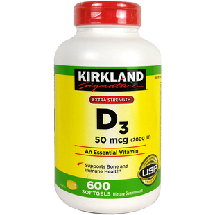 现货美国原装 Kirkland 科克兰 VD3维生素D/D3 2000IU*600粒胶囊