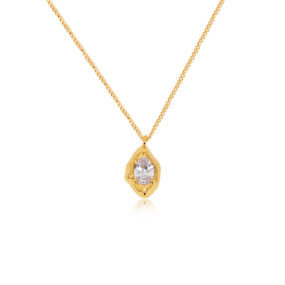 G/S精致轻奢不规则锆石项链耳环