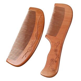 天然桃木梳子家用木头静电脱发正品檀木梳牛角防男士女士长发专用