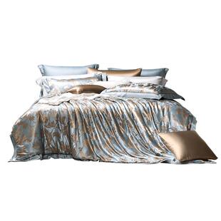 富安娜家纺轻奢提花床上四件套2024新款涤棉床单被套欧式床上用品