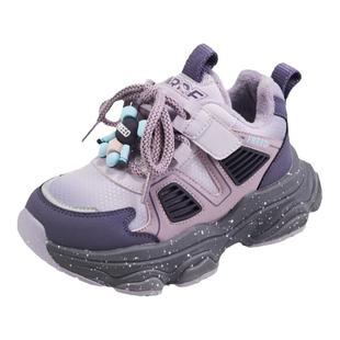 红蜻蜓女童鞋秋冬新款儿童运动鞋加绒男童休闲儿童跑步鞋轻便舒适