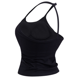 岚纹含胸垫美背瑜伽背心女长款健身文胸普拉提跑步服运动内衣外穿