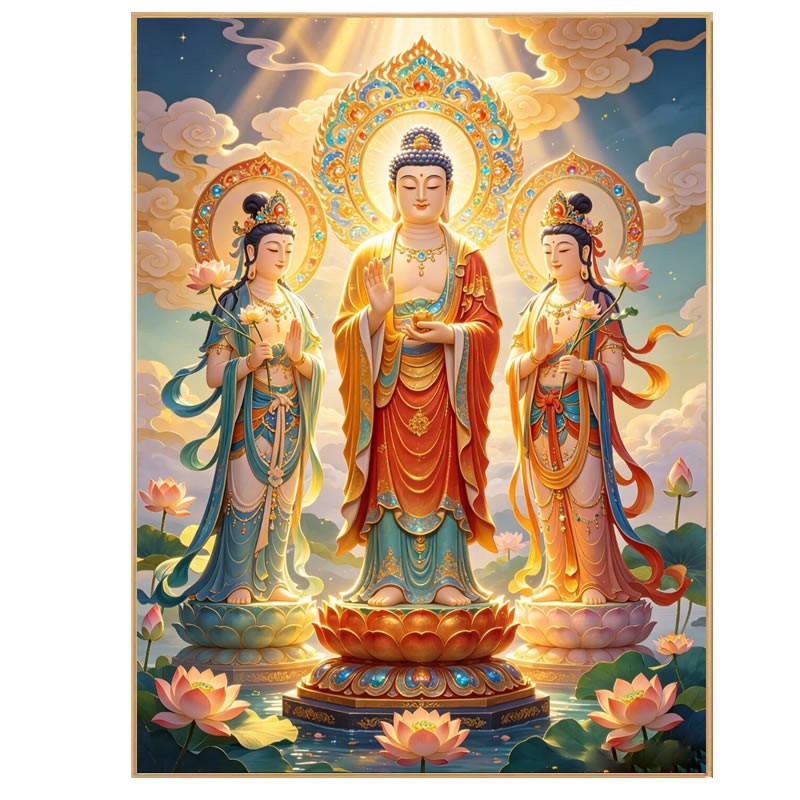 西方三圣钻石画方钻满点钻十字绣