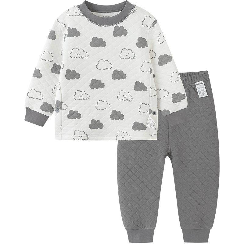 巴拉巴拉童装儿童内衣套装男童女童两件套新款2025秋冬装夹棉舒适