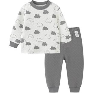 巴拉巴拉童装儿童内衣套装男童女童两件套新款2025秋冬装夹棉舒适