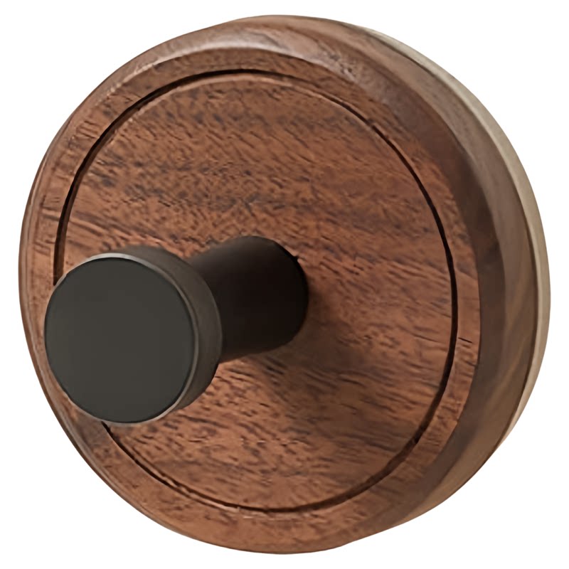 胡桃木纹吸盘旋钮挂钩强力承重粘胶挂钩卫生间厨房免打孔置物挂钩