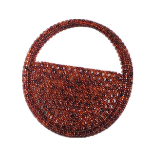 【CILI CLUTCH】设计自制  炸街款 复古玳瑁色花式串珠手提大圆包
