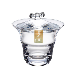 伍家坊竹节盖碗耐热水晶玻璃茶具高档泡茶碗茶道器具送礼礼盒