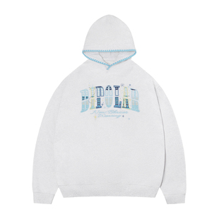 BIPOLAR星星渐变贴布连帽卫衣国潮秋冬新款宽松百搭基础上衣外套