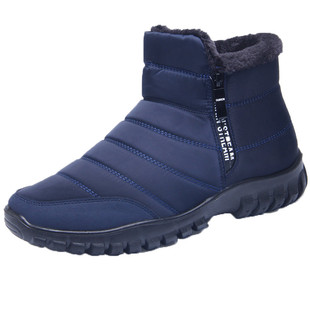 爸爸棉鞋男老头鞋冬季老爷爷保暖鞋老人加绒软底防水中老年男士鞋