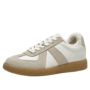 百田森德训鞋女加绒冬季新款加厚毛毛保暖雪地鞋休闲短靴