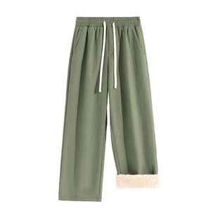 班尼路S&K北极绒棉裤男冬季2025新款加绒加厚抗寒男士直筒休闲裤A