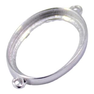 s925纯银双耳空托穿手链项链DIY椭圆形方形10*12*16*2213*1815*20