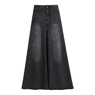 2-300斤加肥加大胖mm大码复古牛仔半身裙女高腰中长a字包臀鱼尾裙