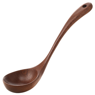 乌檀木木勺家用大号盛汤盛粥稀饭搅拌勺子日式无漆长柄木质大汤勺
