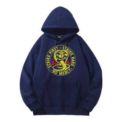 Cobra Kai徽标连帽衫SHOPBOP空手道小子套头连帽卫衣青少年学生潮