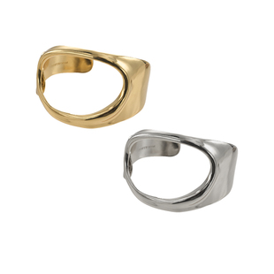 SOFT ROOM泉眼哑光银开口手镯臂环高级小众原创设计极简宽面手环