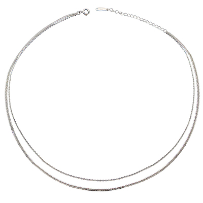 鹿尔意大利进口丝滑双层纯银项链