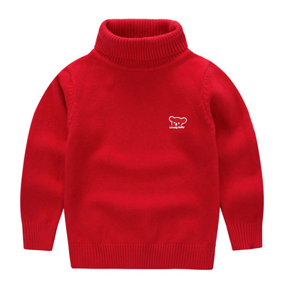 高领加绒加厚针织衫男女宝宝