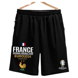 2024欧洲杯德国法国英格兰葡萄牙队足球迷速干短裤子男五分裤中裤