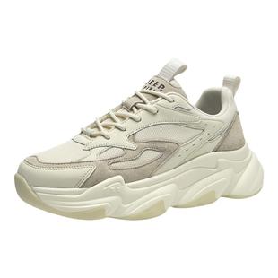 jeepspirit吉普男鞋厚底运动鞋男2025春季老爹鞋男款鞋子增高男鞋