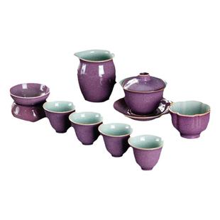 容山堂固德钧瓷整套功夫茶具一体式盖碗主人杯家用泡茶礼品套装