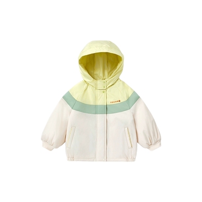 【商场同款】英氏儿童夹棉连帽外套长袖秋冬男童外套宝宝冬装棉衣