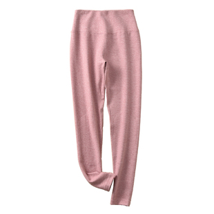 蚕丝羊毛德绒保暖裤女秋冬新款高腰加厚暖姜贴片护膝护腰女士秋裤