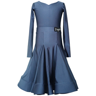 语歌菲拉丁舞比赛规定服女童专业赛事长袖V领量身定制国标舞裙