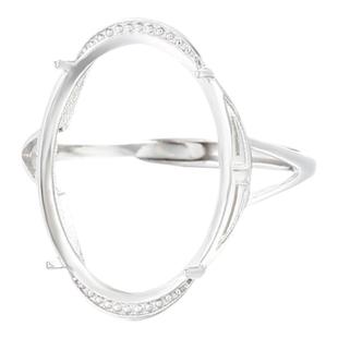 925纯银绿松石戒指空托简约气质戒托空托镶嵌碧玉蜜蜡戒托女14*19