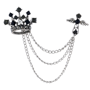 韩版个性百搭胸花女 英伦风男士胸针西服配饰品 流苏链条大衣别针