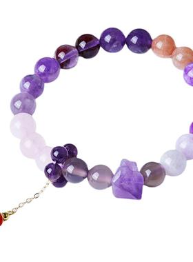 zeroline原石紫水晶手串女薰衣草