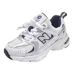 女童鞋子春秋2025新款男童n字老爹鞋透气儿童网面运动鞋宝宝潮牌